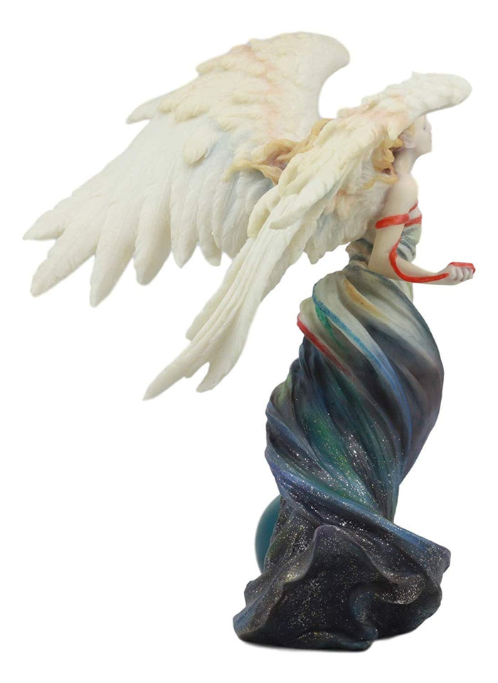 Ebros Written In The Wind Sheila Wolk Angel Statue 10.25"H Celestial Angel With Moon