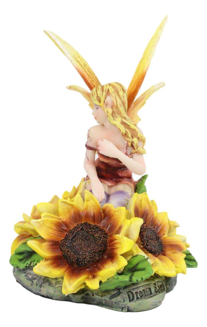Ebros Yellow Spring Blossom Sunflower Fairy Figurine 5"H Meadow Legends Faerie
