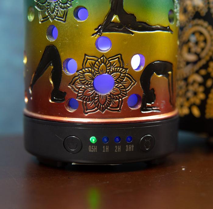 Ebros Yoga Seven Chakra Color Aroma Diffuser With Light Home Decor Statue Figurine