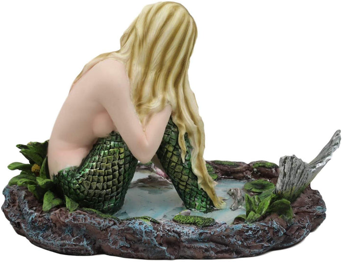 Ebros Young Maiden Mermaid By The Lagoon Statue Nautical Mermaid Figurine 7.25"W
