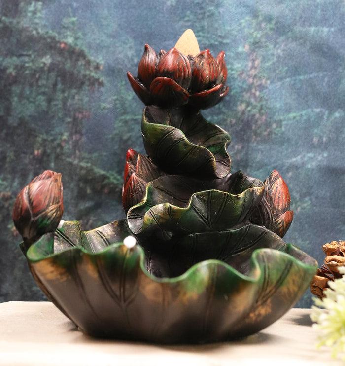 Ebros Zen Lotus Blossom Backflow Incense Cone Burner Tower Statue 4.25"Tall Ebros Zen Lotus Blossom Backflow Incense Cone Burner Tower Statue 4.25"Tall