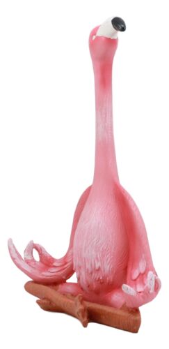 Ebros Zen Yoga Pink Flamingo Statue In Lotus Meditation Pose Tropical Wading Bird Decor Figurine 12.25" Tall