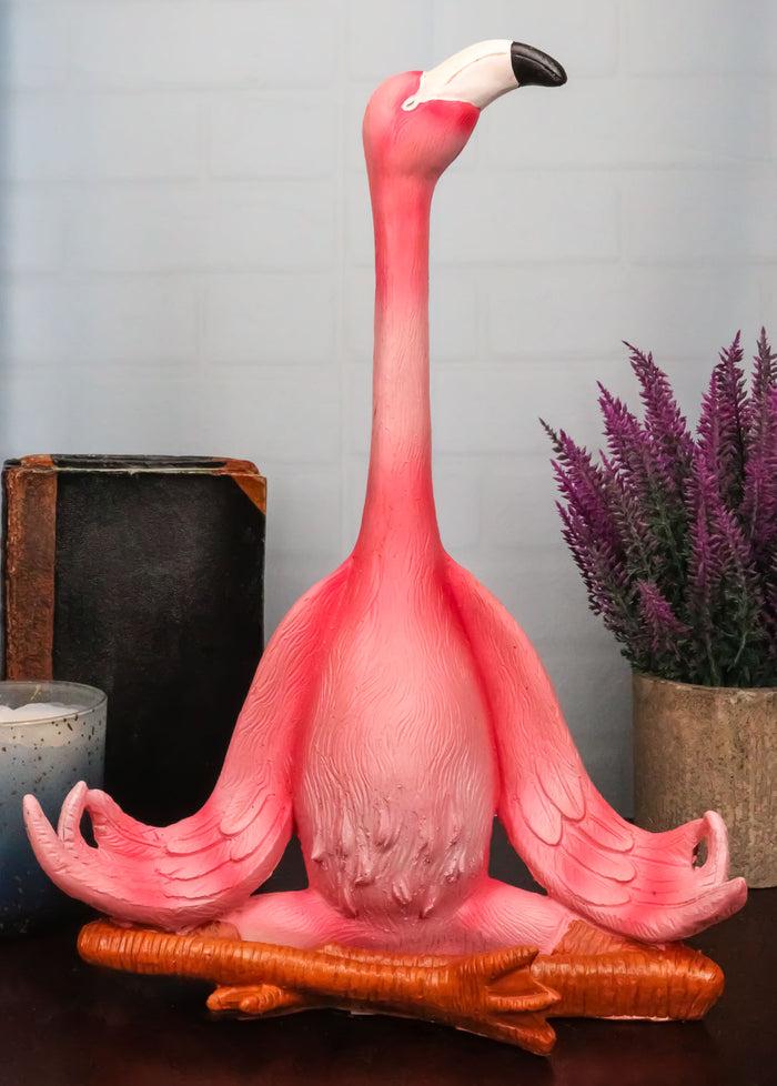 Ebros Zen Yoga Pink Flamingo Statue in Lotus Meditation Pose Tropical Wading Bird Decor Figurine 12.25" Tall Ebros Zen Yoga Pink Flamingo Statue in Lotus Meditation Pose Tropical Wading Bird Decor Figurine 12.25" Tall