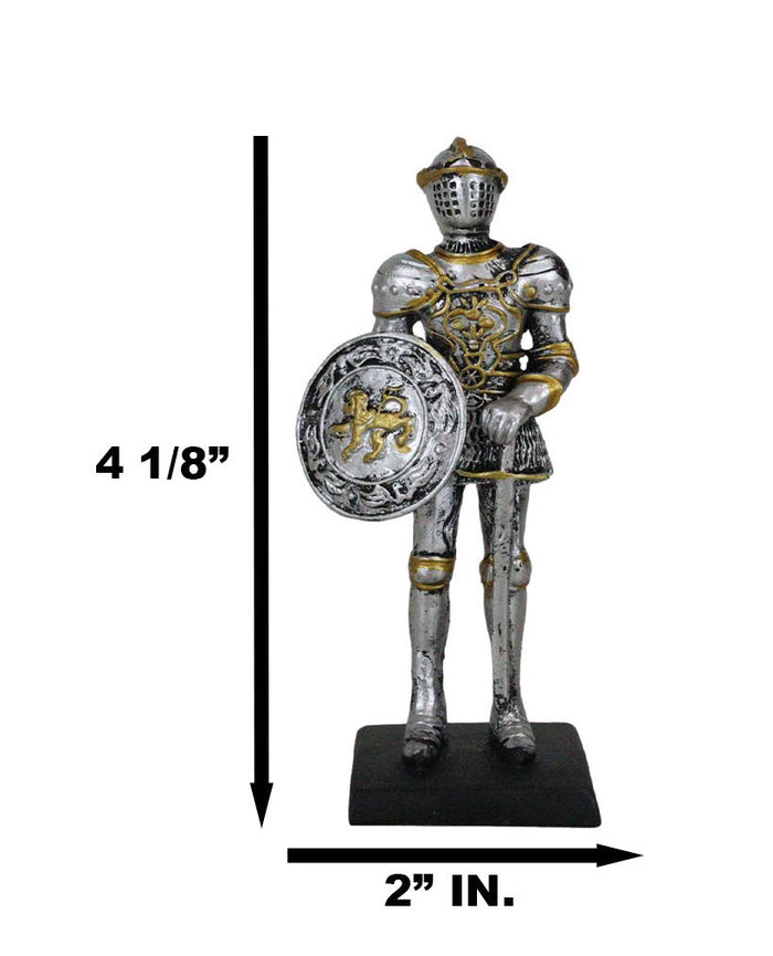 EbrosMedieval English Knight Dollhouse Miniature Figurine Lion Heraldry Suit Of Armor