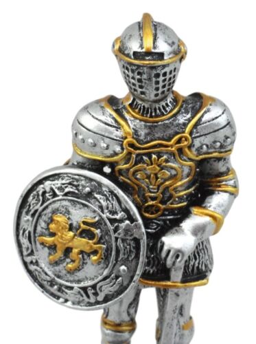 EbrosMedieval English Knight Dollhouse Miniature Figurine Lion Heraldry Suit Of Armor