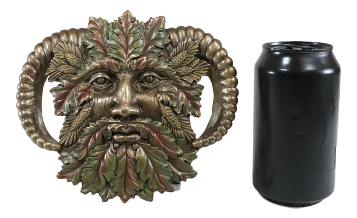 Ebtos Horned God Autumn Fall Season Greenman Spirit Wall Decor Plaque 7"Wide