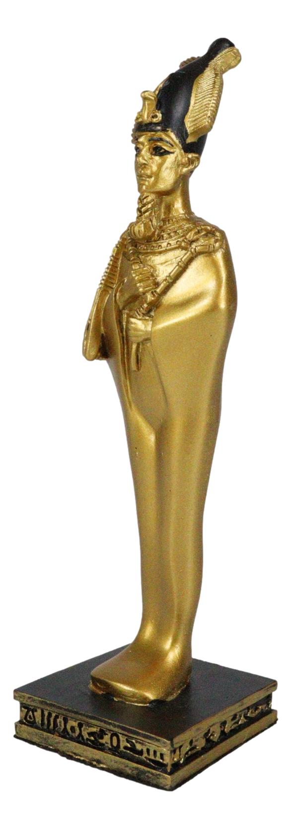 Egyptian Deity God And Judge Of The Dead Osiris Holding Crook And Flail Figurine