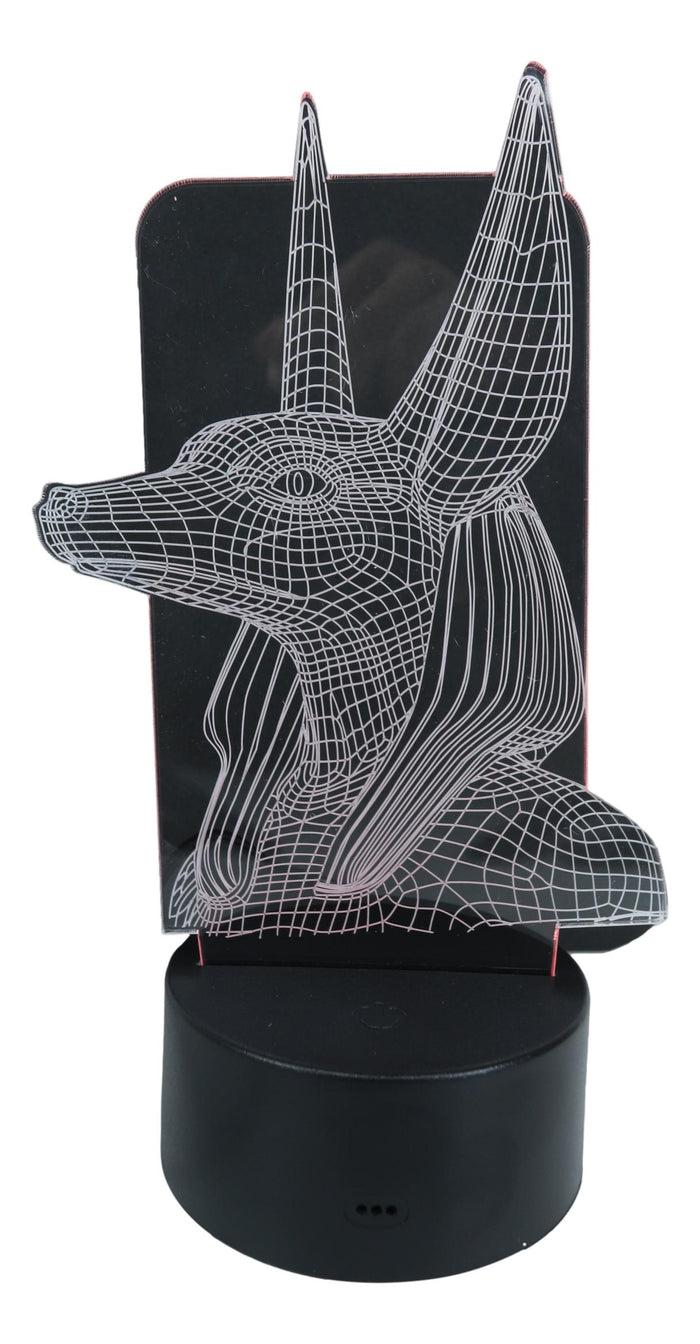 Egyptian God Of Afterlife Anubis Acrylic Art Panel Colorful LED Night Light
