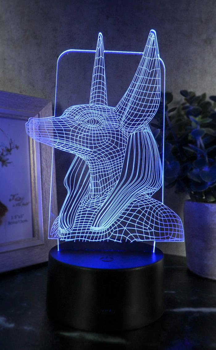 Egyptian God Of Afterlife Anubis Acrylic Art Panel Colorful LED Night Light