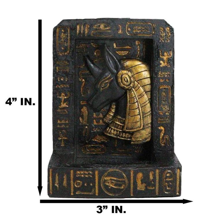 Egyptian God Of The Dead Anubis Hieroglyphs Backflow Incense Burner Figurine