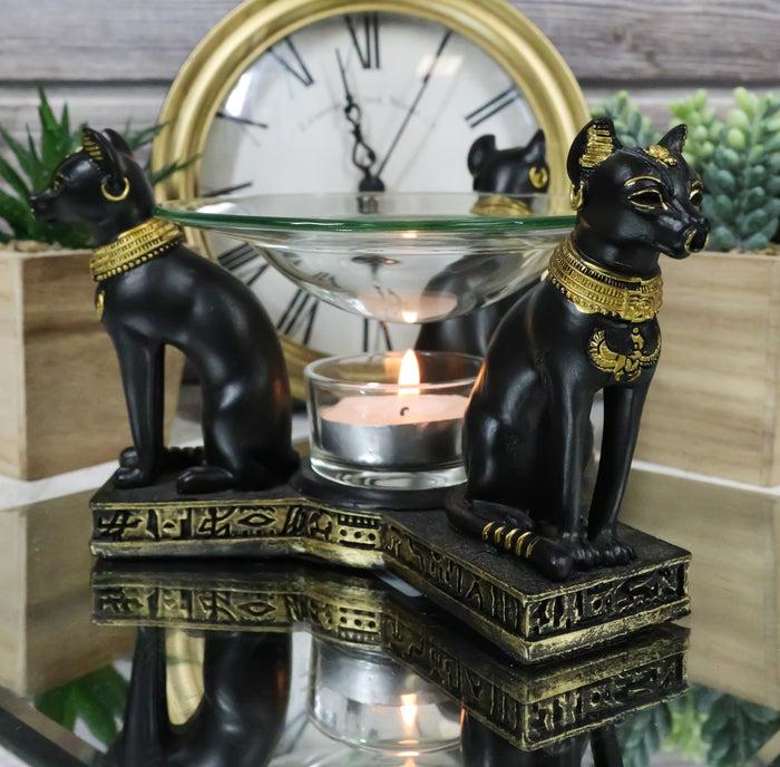 Egyptian Goddess Bastet Bast Cat Trio Candle Heat Oil Tart Scent Burner Decor