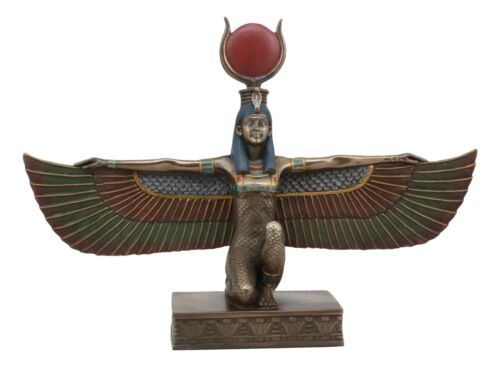 Egyptian Goddess Of Motherhood And Magic Isis Ra Kneeling With Open Wings Statue