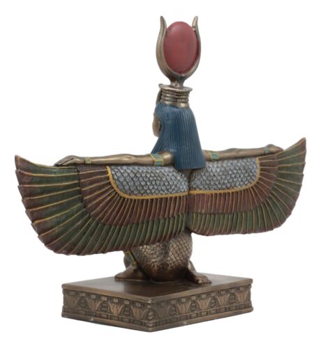 Egyptian Goddess Of Motherhood And Magic Isis Ra Kneeling With Open Wings Statue