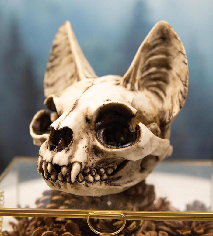 Egyptian Goddess of Protection And Home Bastet Cat Skull Statue Macabre Skulls