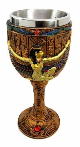Egyptian Gods And Royalty Wine Goblets Set Of 11 King Tut Nefertiti Anubis Seth