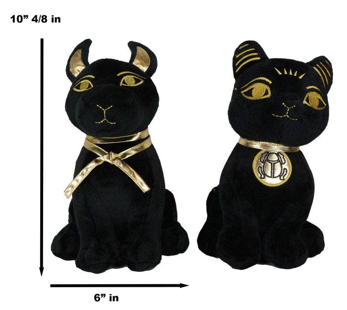 Egyptian Gods Anubis Jackal Dog And Bastet Cat Plush Toys Set Of 2 Stuffed Dolls