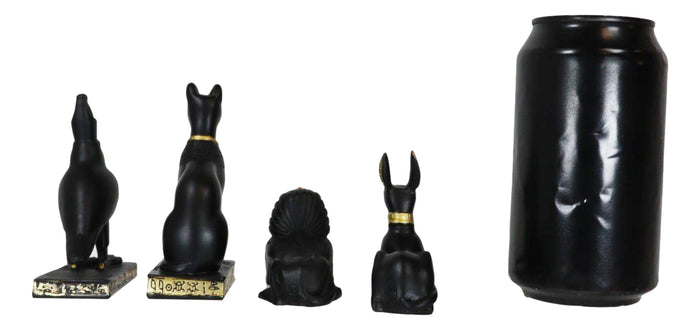 Egyptian Gods Horus Androsphinx Bastet And Anubis Mini Figurines Set Of 4