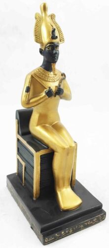 Egyptian King Queen Goddess Isis & God Osiris Sitting On Throne Figurine Set