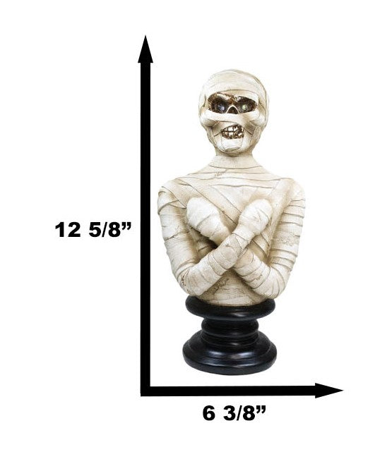 Egyptian King Tut Corpse Mummy Sarcophagus Bust Figurine With LED Light Up Eyes