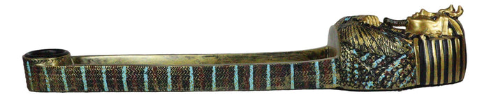 Egyptian King Tutankhamun Sarcophagus Mummy Stick Incense Candle Holder Figurine