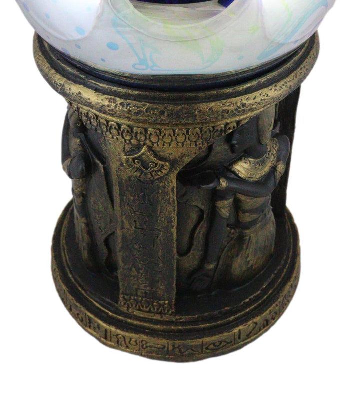 Egyptian Nefertiti Bastet Astrology Golden Column Pillar LED Light Crystal Ball