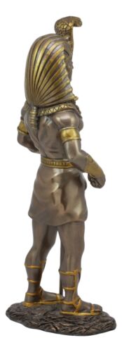 Egyptian Pharaoh King Tut With Cobra Sceptre & Royal Nemes Statue Gods Of Egypt