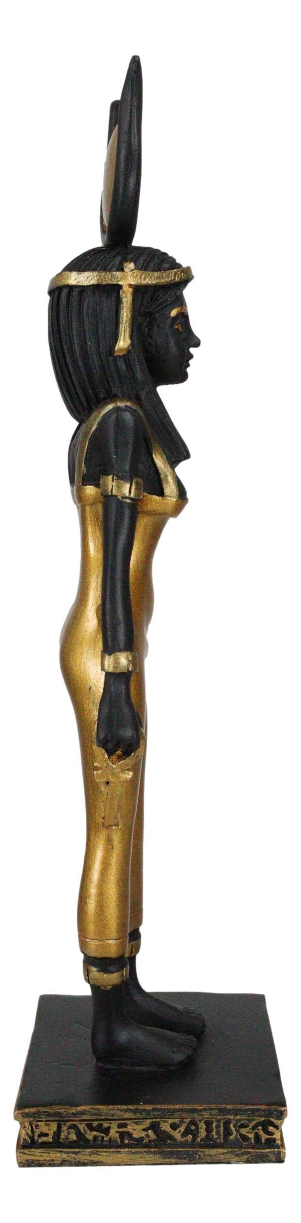Egyptian Standing Goddess Of Magic And Healing Ra Isis With Sun Disc Figurine