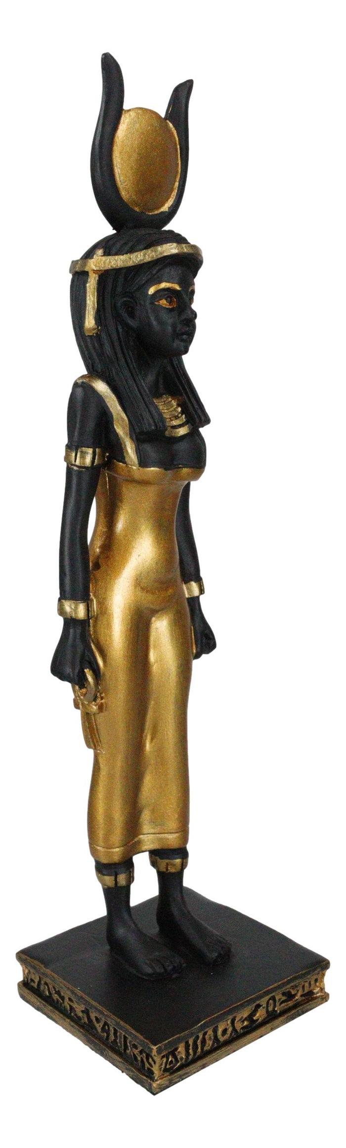 Egyptian Standing Goddess Of Magic And Healing Ra Isis With Sun Disc Figurine