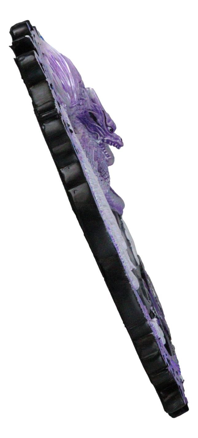 Elemental Air Nation Wind Purple Dragon White Feathers Triple Moon Wall Decor