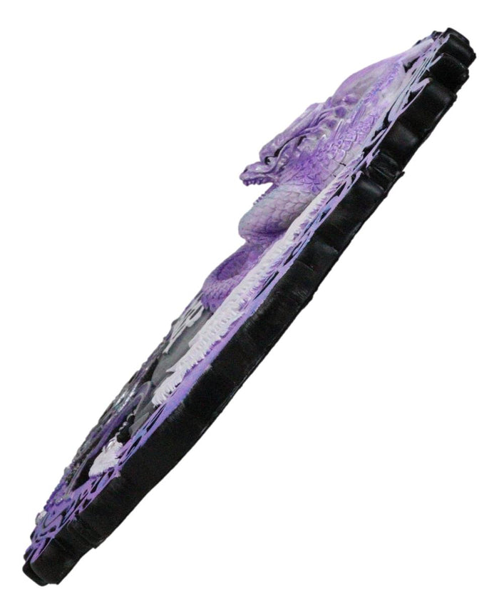 Elemental Air Nation Wind Purple Dragon White Feathers Triple Moon Wall Decor