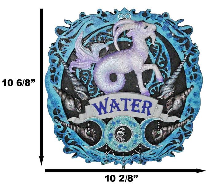 Elemental Water Nation Capricorn Ram Dragon Triple Moon Symbol Wall Decor