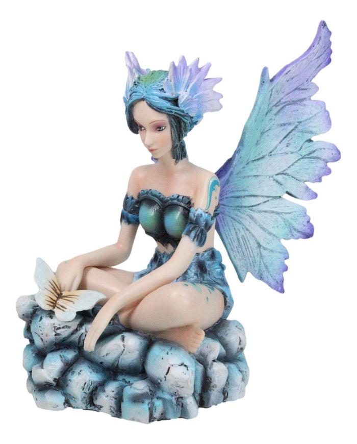 Elf Pixie Water Elemental Fairy In Emerald Iridescent Dress Fantasy Figurine