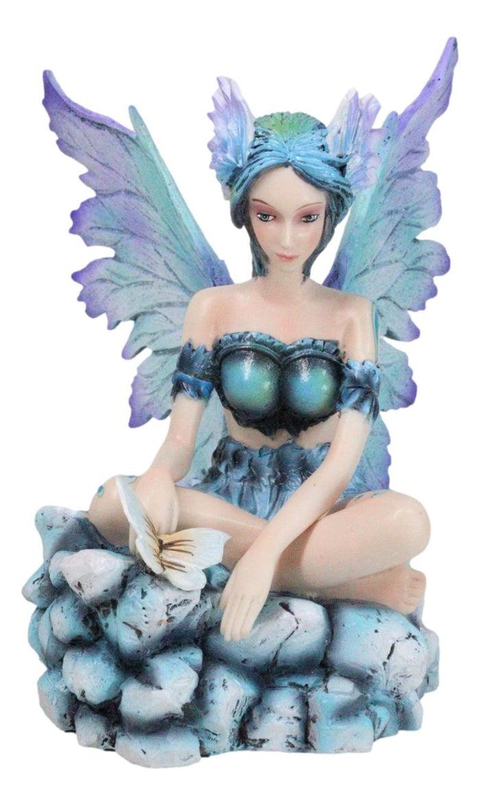 Elf Pixie Water Elemental Fairy in Emerald Iridescent Dress Fantasy Figurine Elf Pixie Water Elemental Fairy in Emerald Iridescent Dress Fantasy Figurine