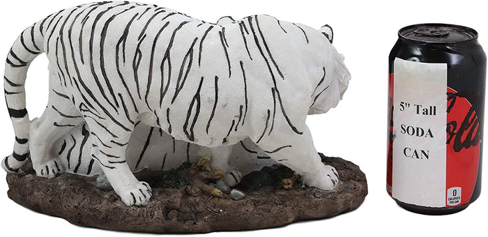 Embracing Siberian Bengal White Tiger Couple Family Statue Forest Tigers Decor