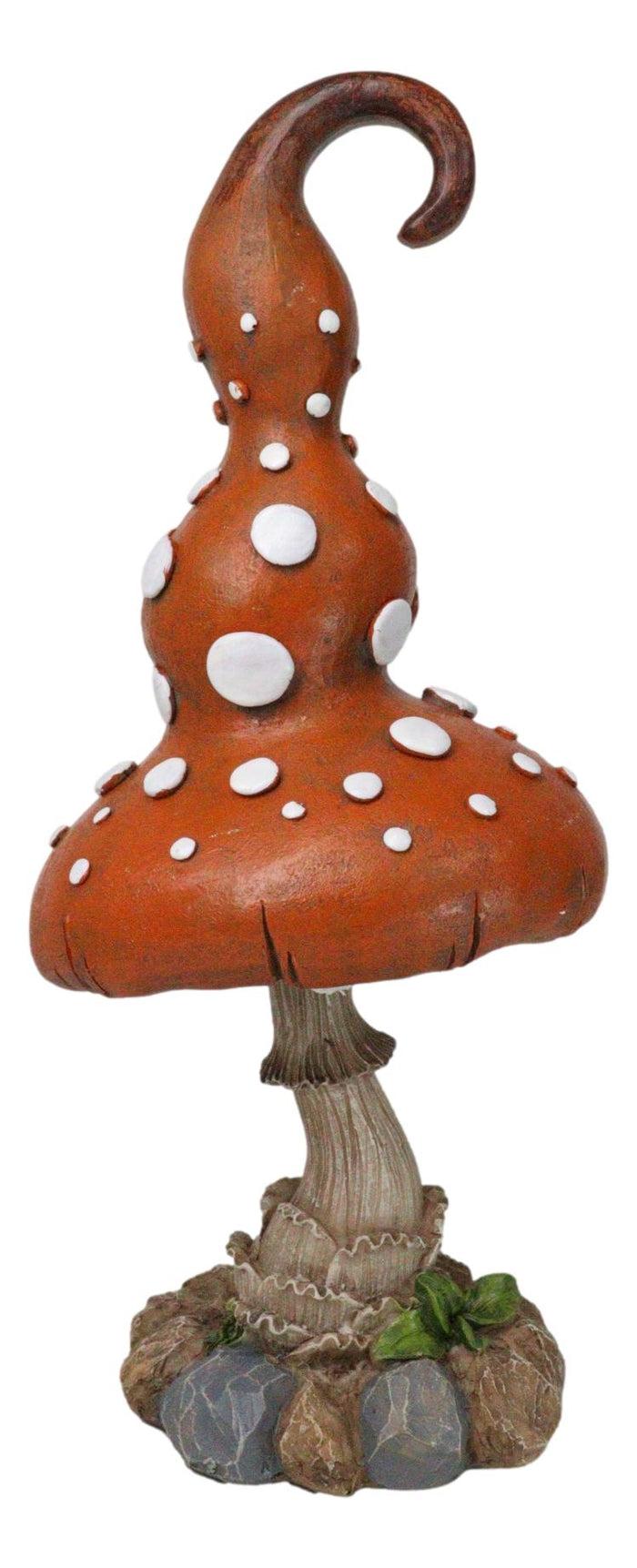 Enchanted Fairy Garden Giant White Spotted Toadstool Mushroom Figurine 13" H