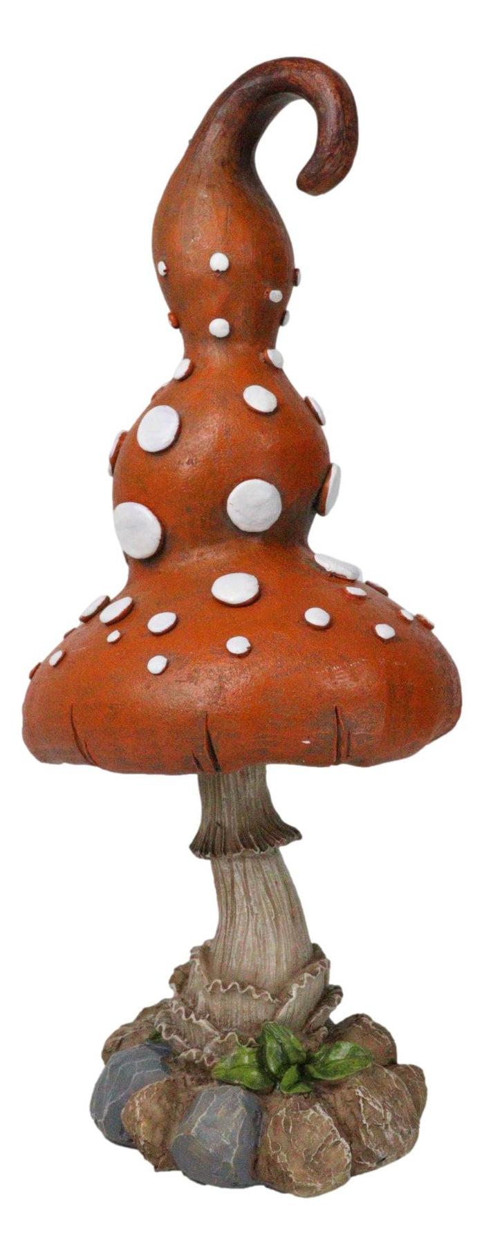 Enchanted Fairy Garden Giant White Spotted Toadstool Mushroom Figurine 13" H
