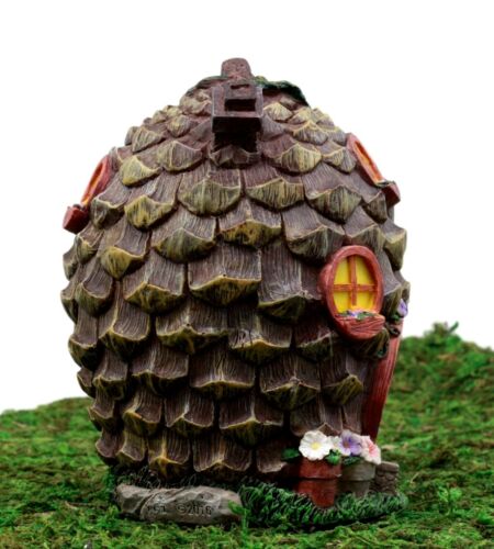 Enchanted Fairy Garden Miniature Halloween Cozy Pinecone Cottage House Figurine