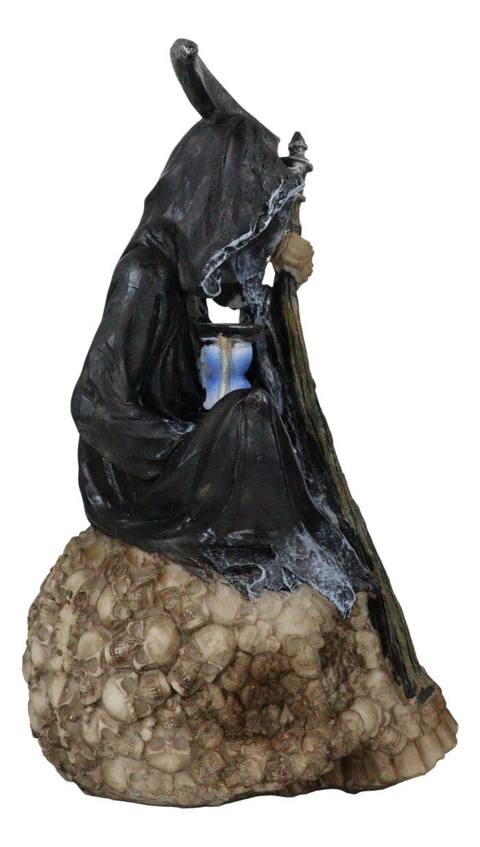 Faceless Grim Reaper Skeleton On Colorful LED Eyes Morphing Skull Figurine