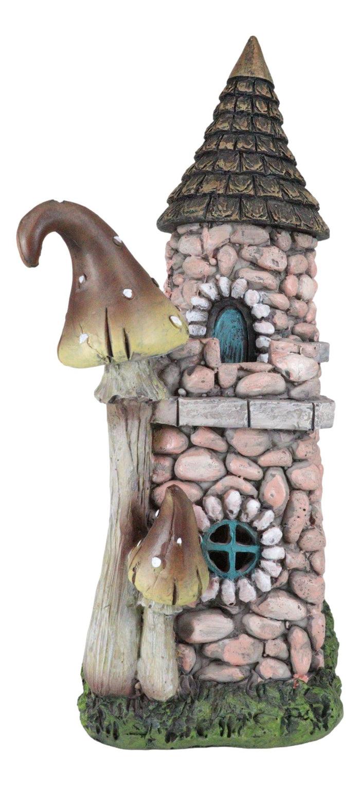 Fairy Garden LED Light Up Cottage Stone House With Welcome Sign Door Figurine