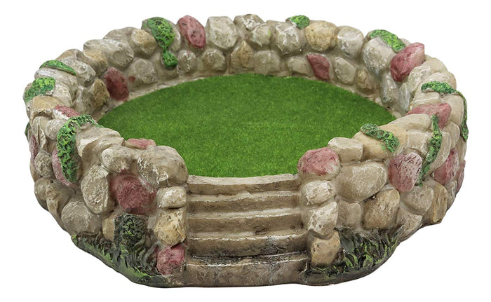 Fairy Garden Village Stone Walls Planter Landscape With Steps Display Figurine