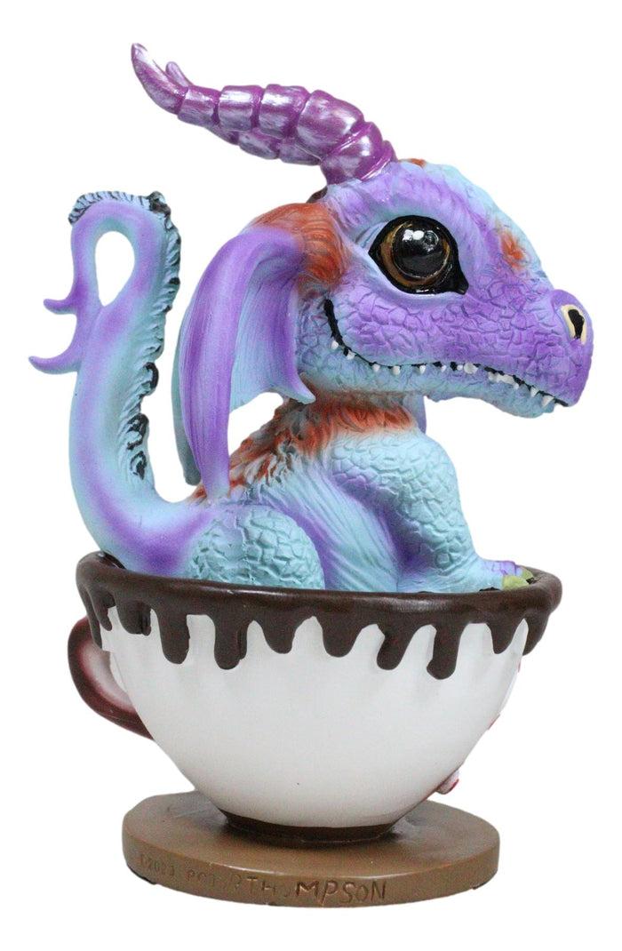 Fantasy Chocolate Latte With Eugene Baby Dragon In Beverage Saucer Cup Figurine