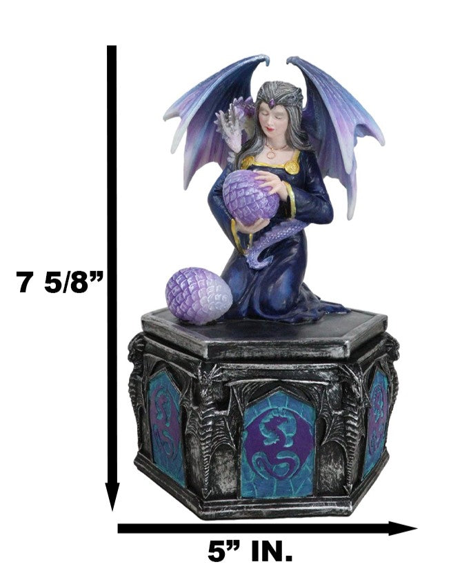 Fantasy Four Seasons Spring Friendship Fairy With Dragon Decorative Box Figurine