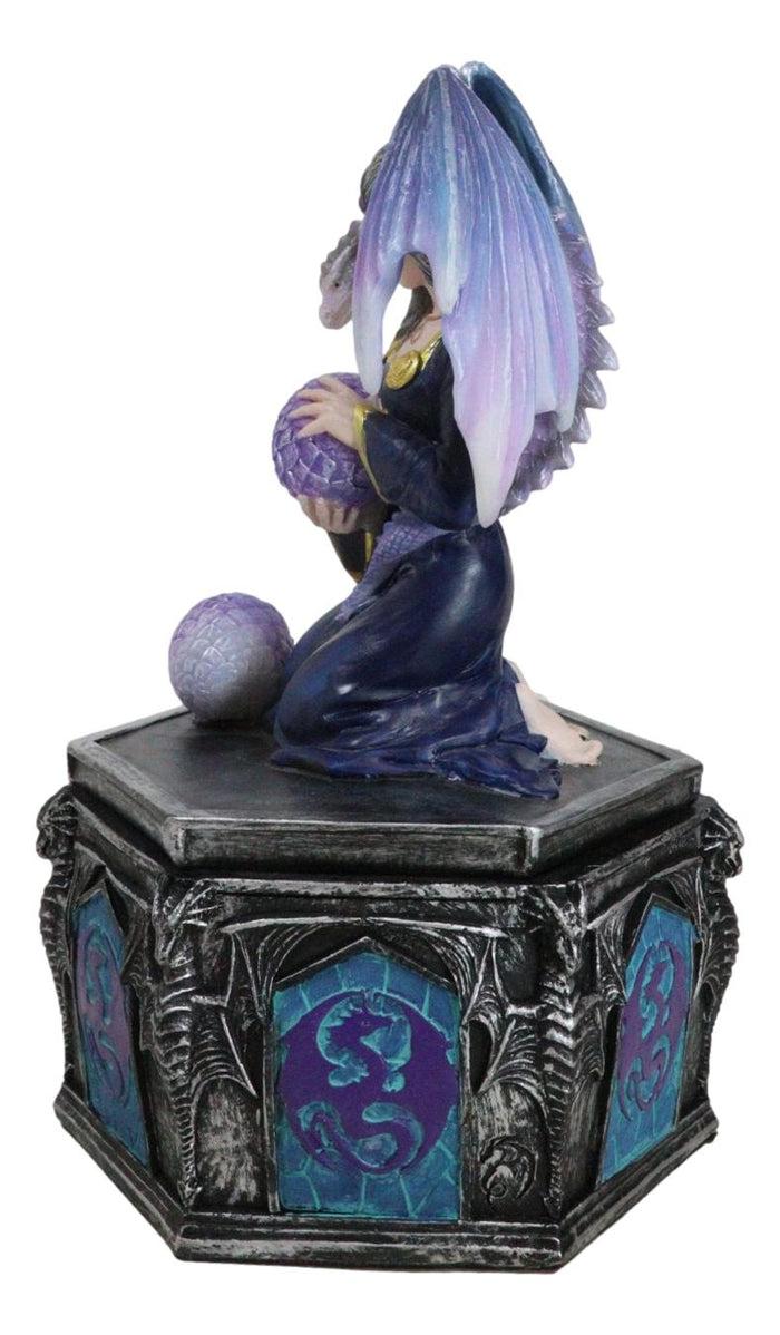 Fantasy Four Seasons Spring Friendship Fairy With Dragon Decorative Box Figurine