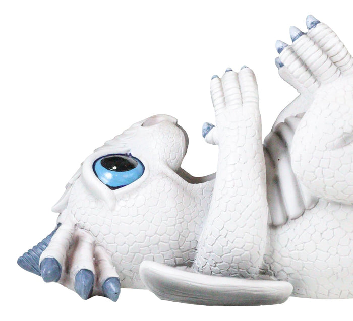 Fantasy Frozen Frostbite Ice Snow White Baby Dragon Hatchling Wine Bottle Holder