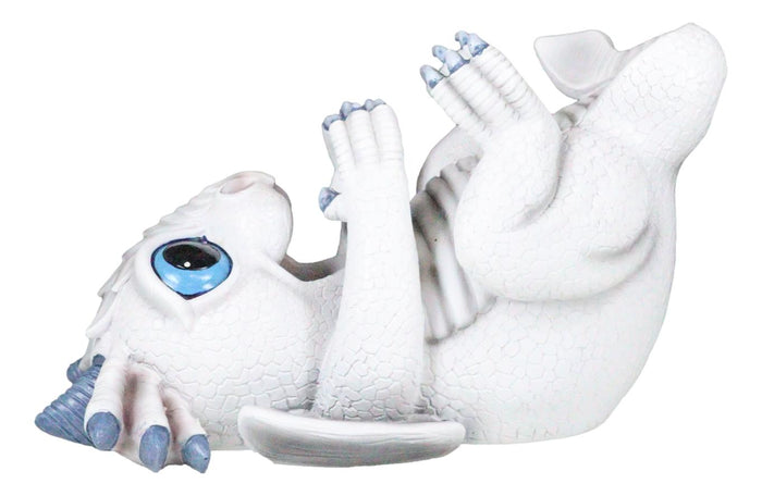 Fantasy Frozen Frostbite Ice Snow White Baby Dragon Hatchling Wine Bottle Holder