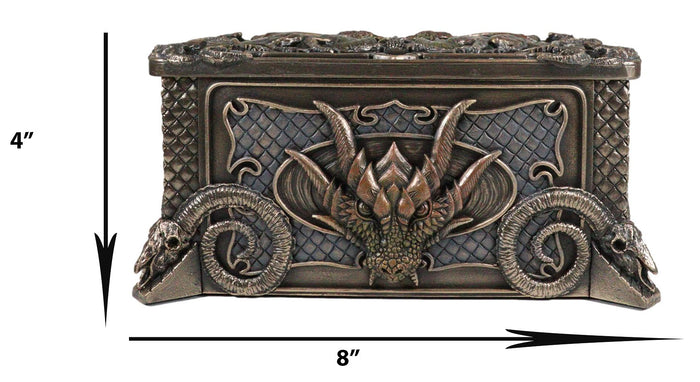 Fantasy Guardian Dragons Baphomet Horned Goat And Skulls Decorative Jewelry Box