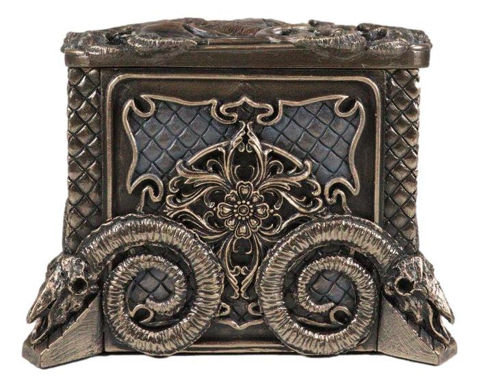 Fantasy Guardian Dragons Baphomet Horned Goat And Skulls Decorative Jewelry Box