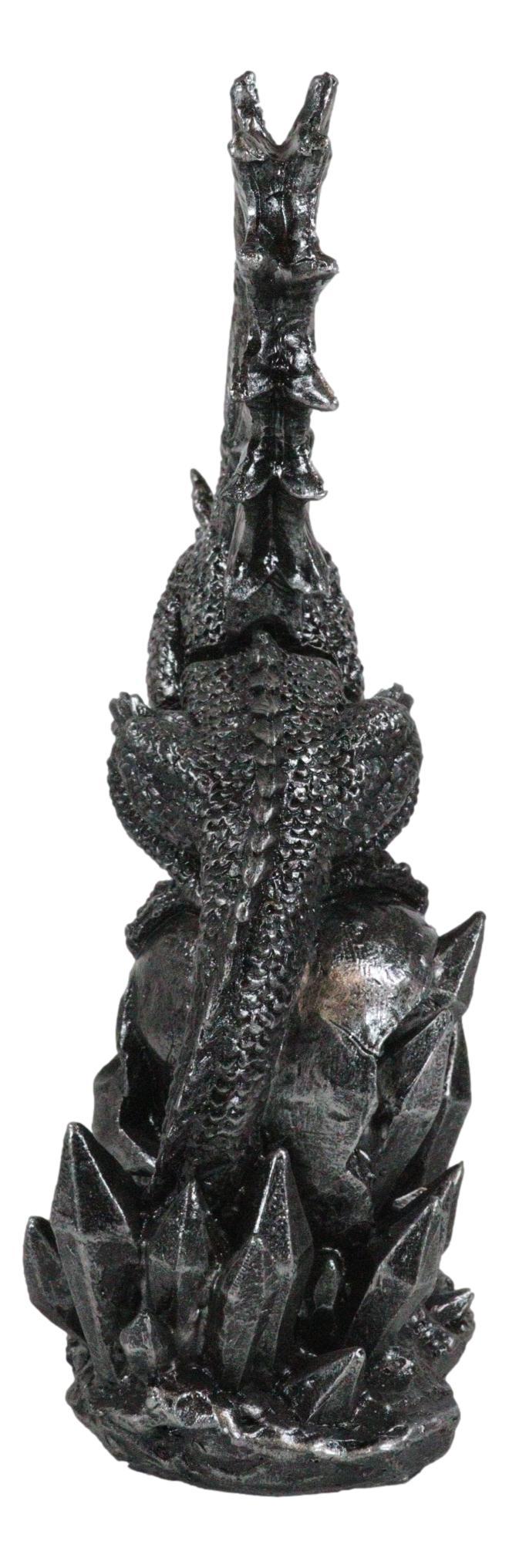 Fantasy Leviathan Dragon On Graveyard Skull With Fire Dagger Letter Opener Set
