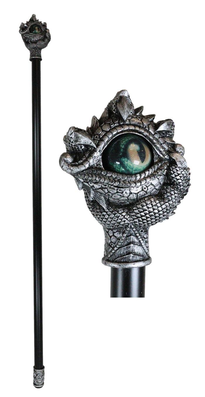 Fantasy Ocular Evil Eye Of Sauron And Dragon Claws Swagger Cane Cosplay Stick