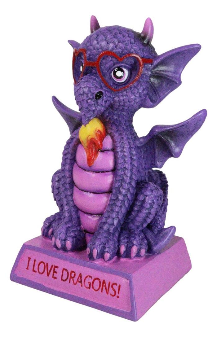 Fantasy Purple Koan Cartoon Chibi Dragon Collectible Figurine I Love Dragons